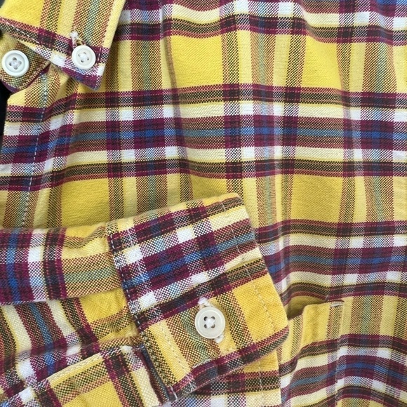 Eddie Bauer Women’s 100% Cotton Yellow Purple
Plaid Button Down Shirt size XL - Picture 4 of 7